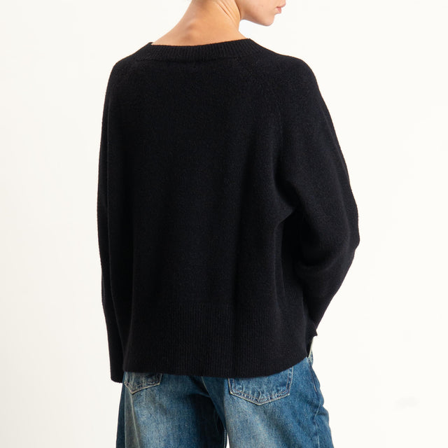 Kontatto-Maglia a scatola girocollo (QS) - nero