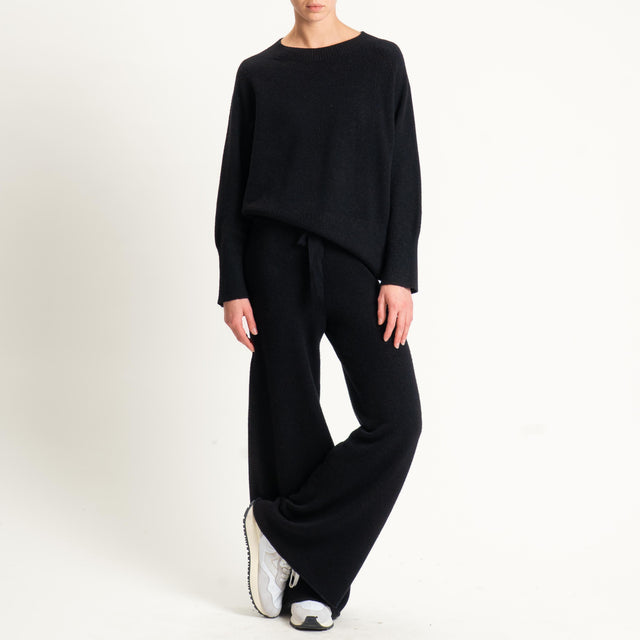 Kontatto-Maglia a scatola girocollo (QS) - nero