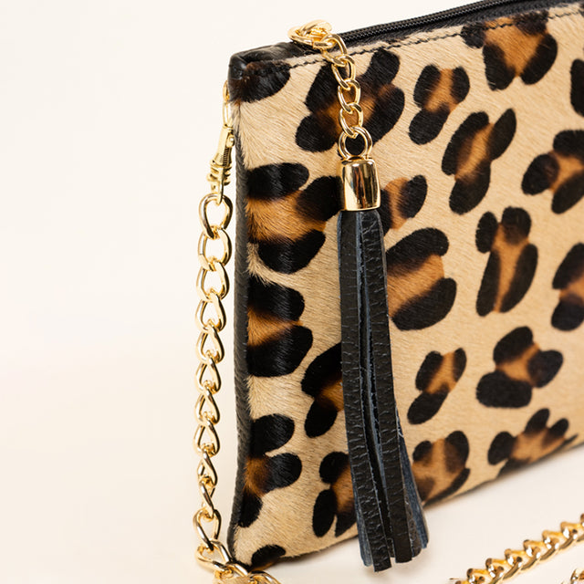 Zeroassoluto-Pochette in cavallino maculata - beige/nero