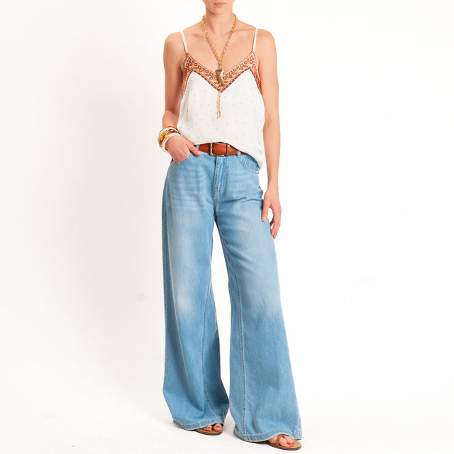 Anonyme-Top fantasia bretelle regolabili - brick/burro/peach