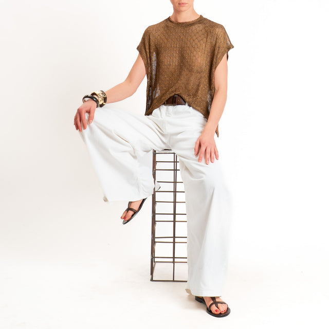 Anonyme-Maglia in lurex girocollo - bronzo