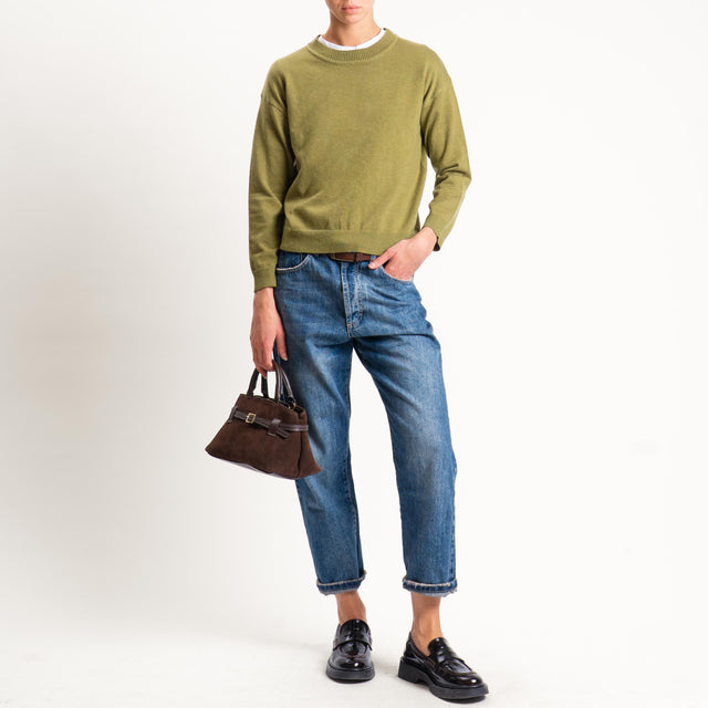 Anonyme-Maglia girocollo misto lana - acid