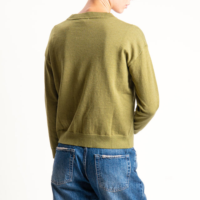 Anonyme-Maglia girocollo misto lana - acid