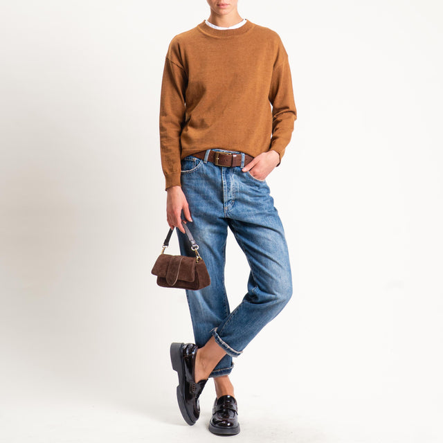 Anonyme-Maglia girocollo misto lana - caramel