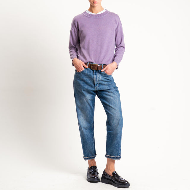 Anonyme-Maglia girocollo misto lana - lilla
