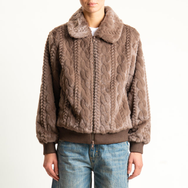 Anonyme-Bomber ecopelliccia - cioccolato