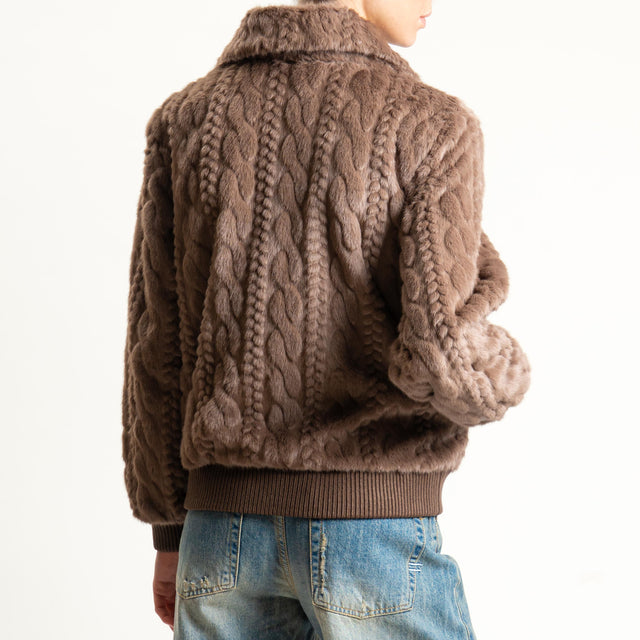 Anonyme-Bomber ecopelliccia - cioccolato