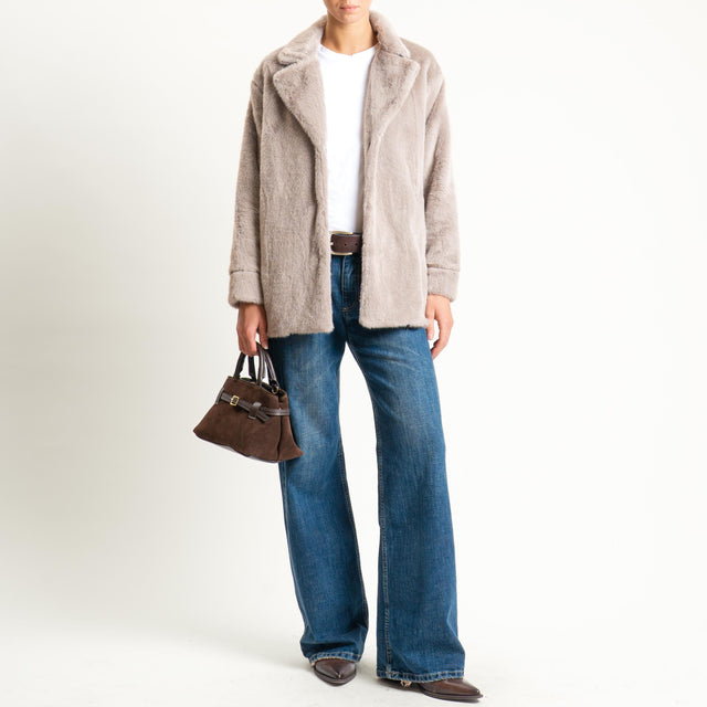Anonyme-Ecopelliccia con tasche - taupe