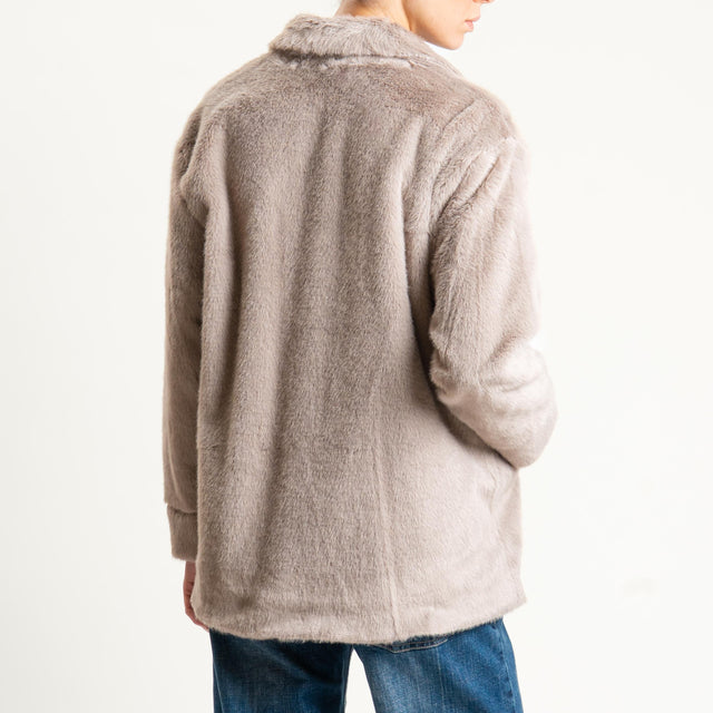 Anonyme-Ecopelliccia con tasche - taupe