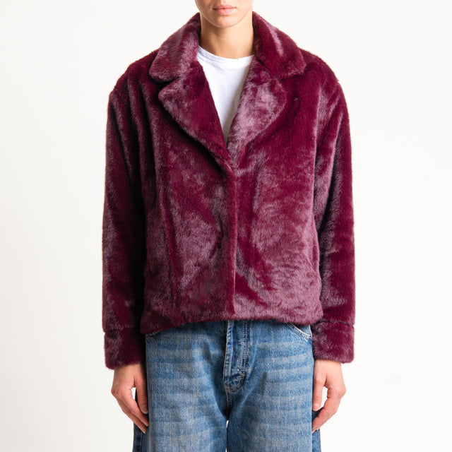 Anonyme-Ecopellicia due bottoni con tasche - burgundy