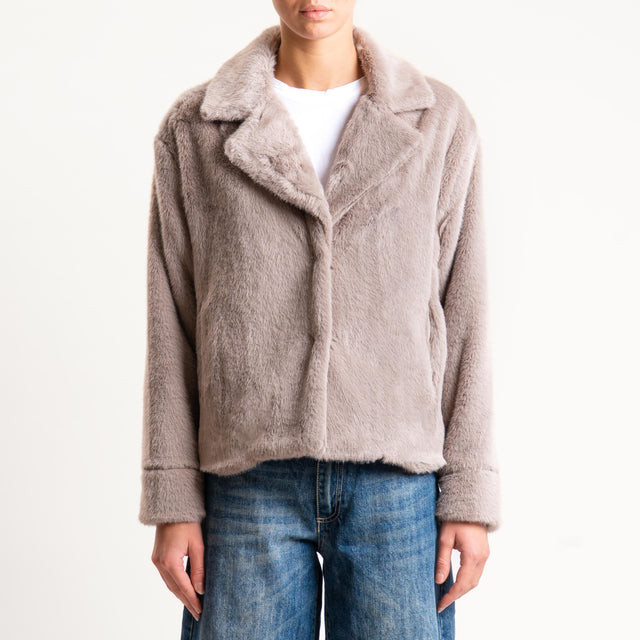 Anonyme-Ecopellicia due bottoni con tasche - taupe