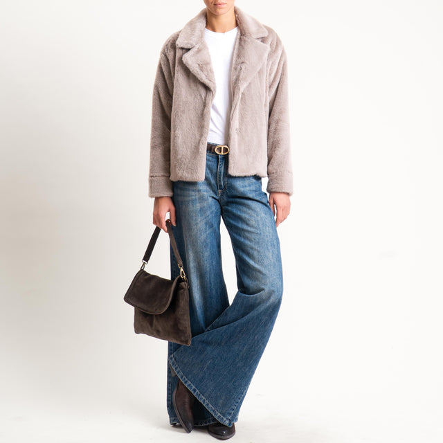 Anonyme-Ecopellicia due bottoni con tasche - taupe