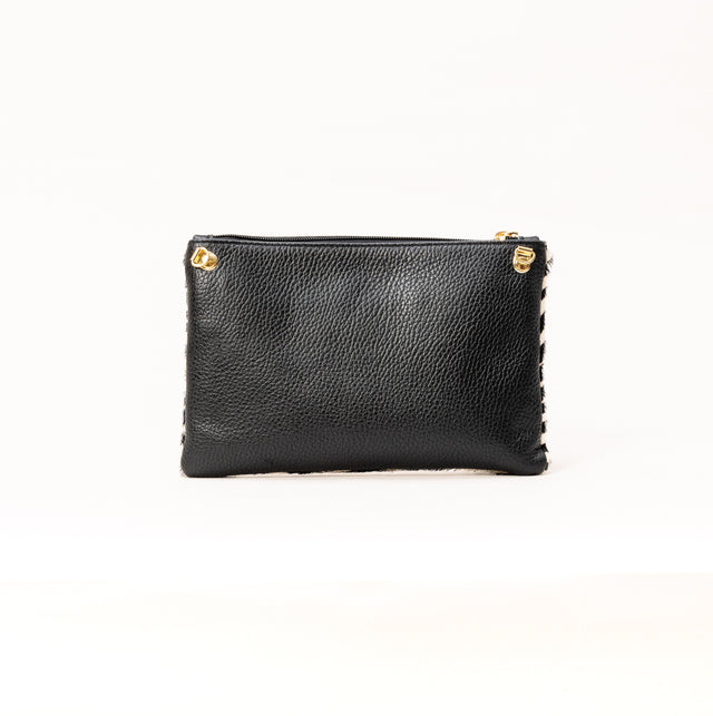 Zeroassoluto-Pochette in cavallino zebrata - latte/nero
