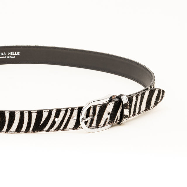 Zeroassoluto - Zebra pony belt - cream/black
