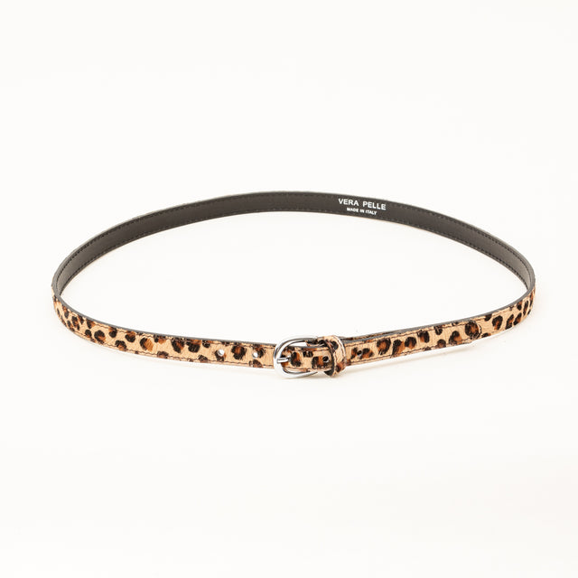 Zeroassoluto - Cinturón de piel de potro con lunares finos - gris/negro