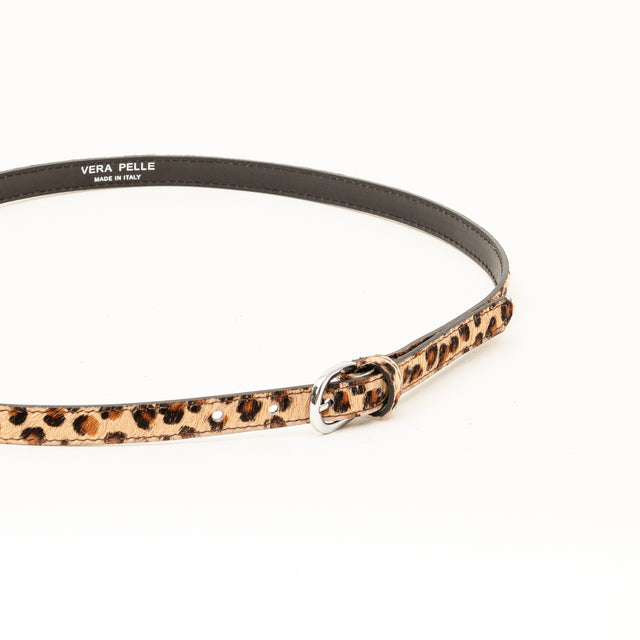 Zeroassoluto - Cinturón de piel de potro con lunares finos - gris/negro