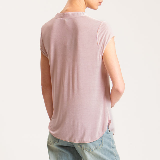 Zeroassoluto-Camicia chester mezza manica - rosa