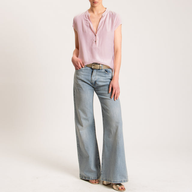 Zeroassoluto-Camicia chester mezza manica - rosa