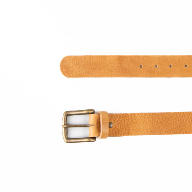 Zeroassoluto-Cintura pelle con fibbia bronzo - cuoio chiaro