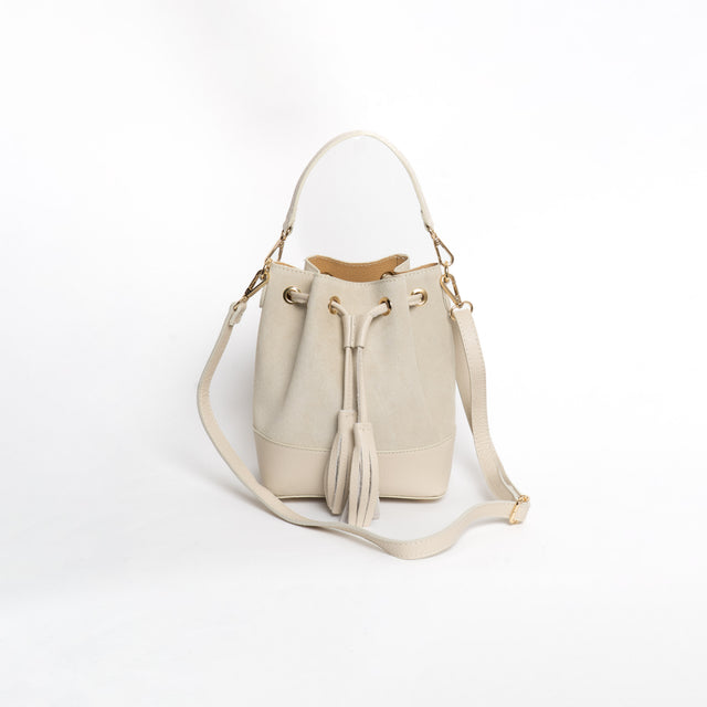 Bolso cubo con borlas W by Whitemood - Tiza
