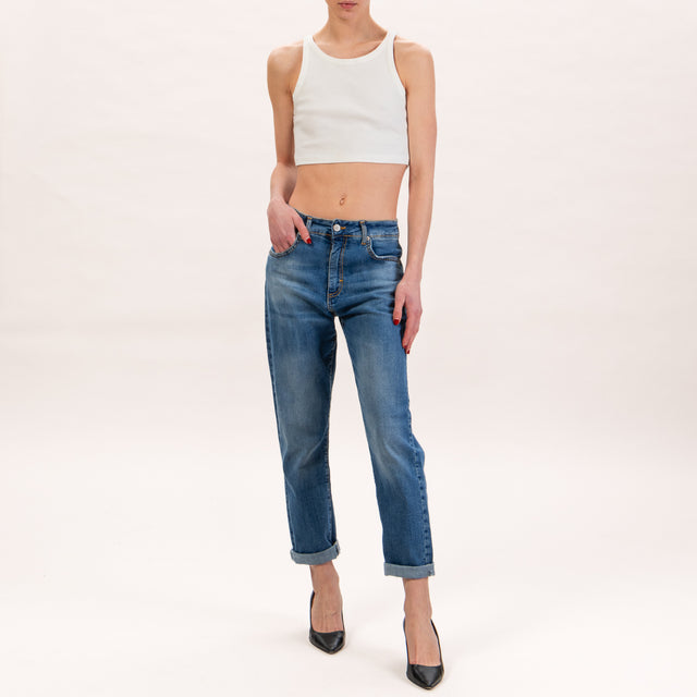 Zeroassoluto-Jeans LINA boyfriend chiaro elasticizzato- denim