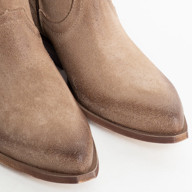 Divine Follie-Texano scamosciato con tacco - caramello