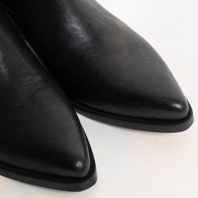 Divine Follie-Texano basso in pelle zip laterale - nero