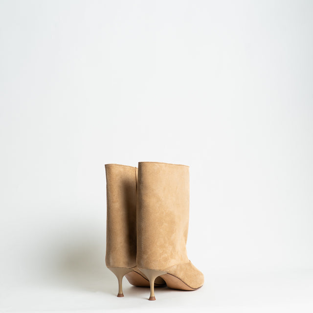 Divine Follie-Stivaletto scamosciato aperto davanti - beige