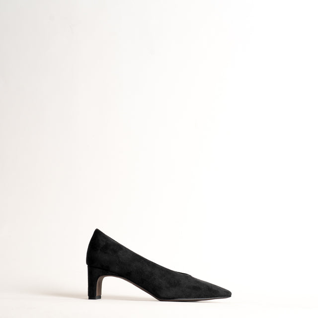 Divine follie-Décolleté con tacco in camoscio - Nero