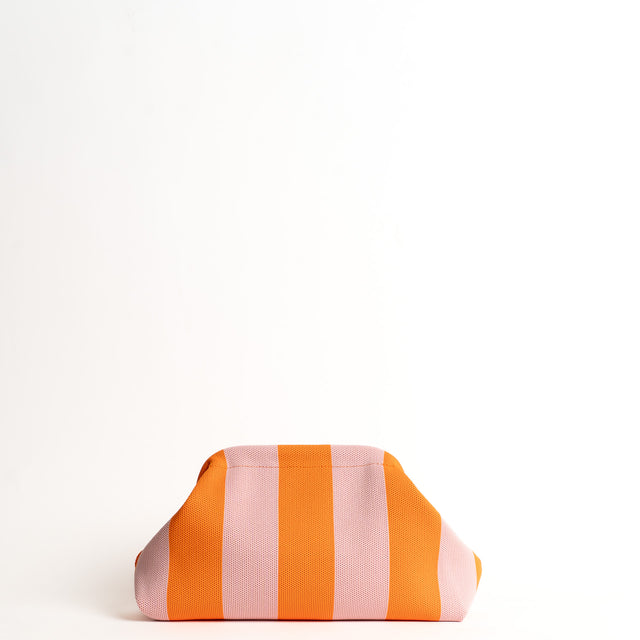 White mood-Borsa clutch a righe - orange/pink