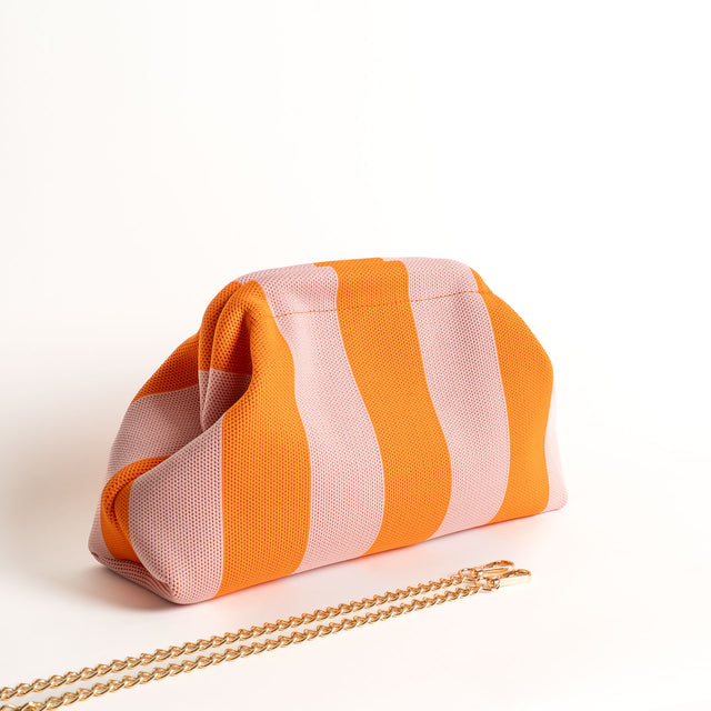 White mood-Borsa clutch a righe - orange/pink