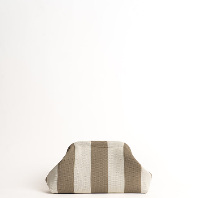 White mood-Borsa clutch a righe - kaki/burro