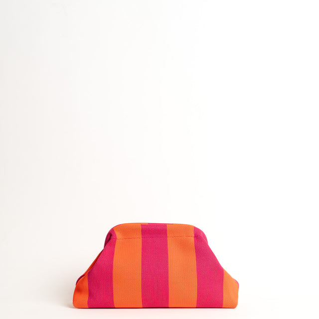 White mood-Borsa clutch a righe - fucsia/orange