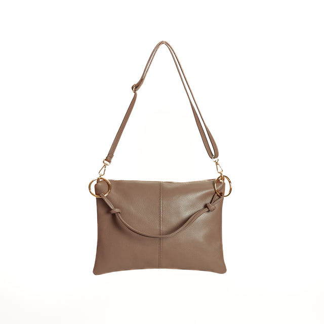 W by Whitemood - Bolso de hombro de piel - color topo