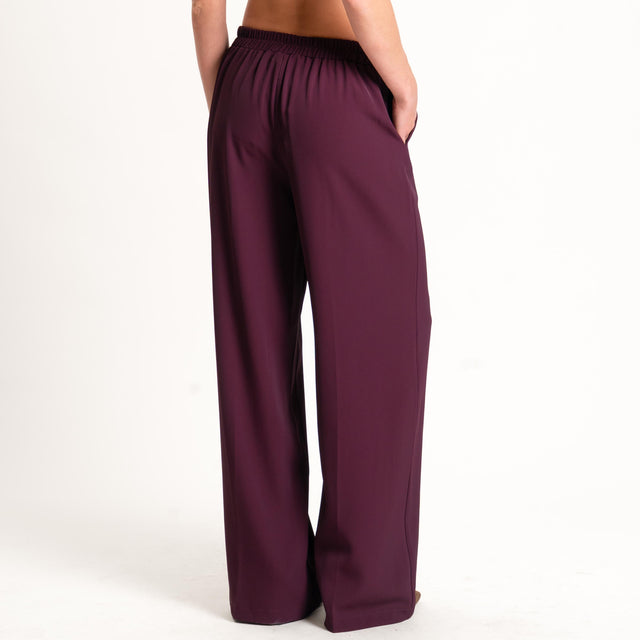 Zeroassoluto-Pantalone BELLE tessuto fluido - vino