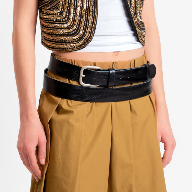 Zeroassoluto-Cintura doppio giro TOP GRADE LEATHER - nero