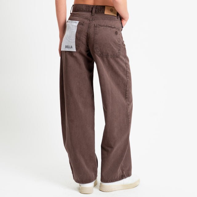 Haveone-Jeans BELLA wide leg acid wash - moro
