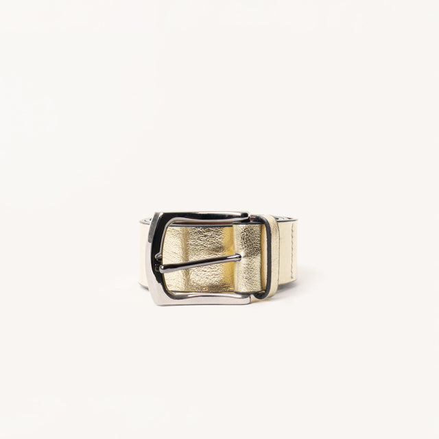 Zeroassoluto-Cintura laminata genuine leather high quality - gold