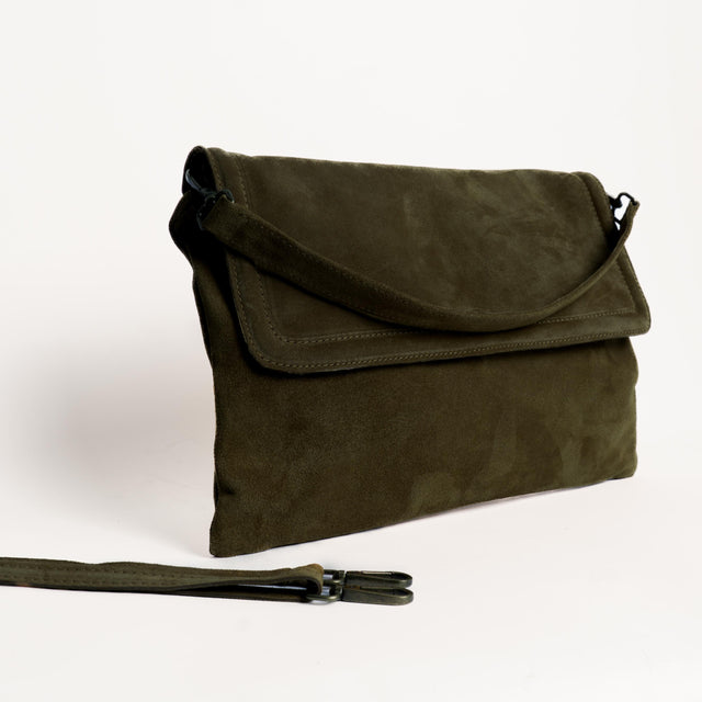 Zeroassoluto-Pochette TOP GRAIN LEATHER - militare