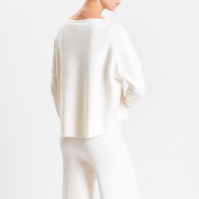 Haveone-Completo maglia girocollo + pantalone - burro