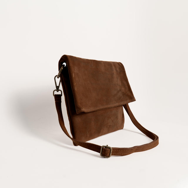 Zeroassoluto-Borsa a busta top grain leather - cioccolato