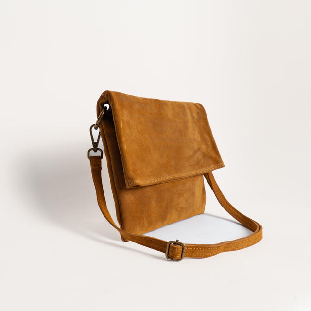Zeroassoluto-Borsa a busta top grain leather - miele
