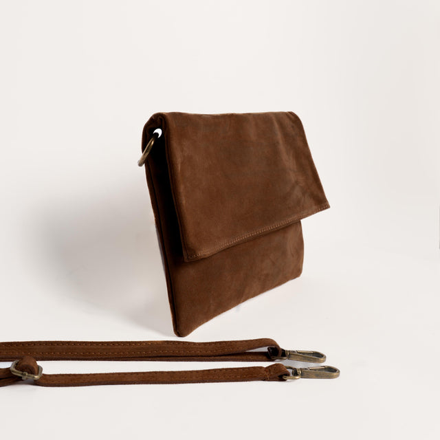 Zeroassoluto-Borsa a busta TOP-GRAIN LEATHER - cioccolato