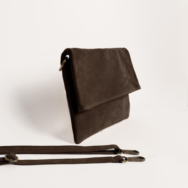 Zeroassoluto-Borsa a busta TOP-GRAIN LEATHER - moro