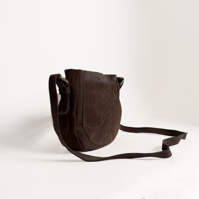 Zeroassoluto-Borsa tolfina senza patta TOP-GRAIN LEATHER - moro