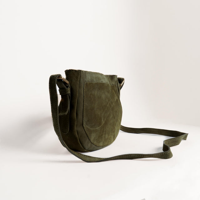 Zeroassoluto-Borsa tolfina senza patta top grain l - militare