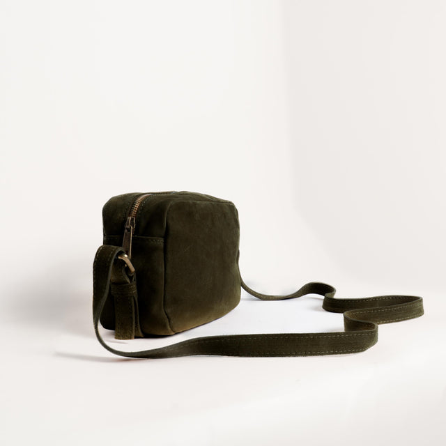 Zeroassoluto-Borsa tracolla top grain leather - militare