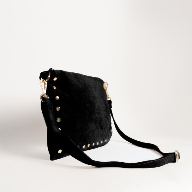 W by Whitemood-Pochette scamosciato con borchie - nero