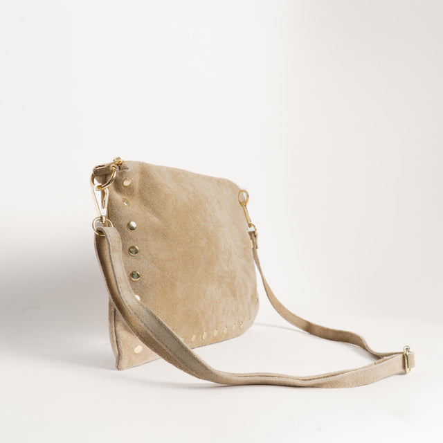 W by Whitemood-Pochette scamosciato con borchie - sand