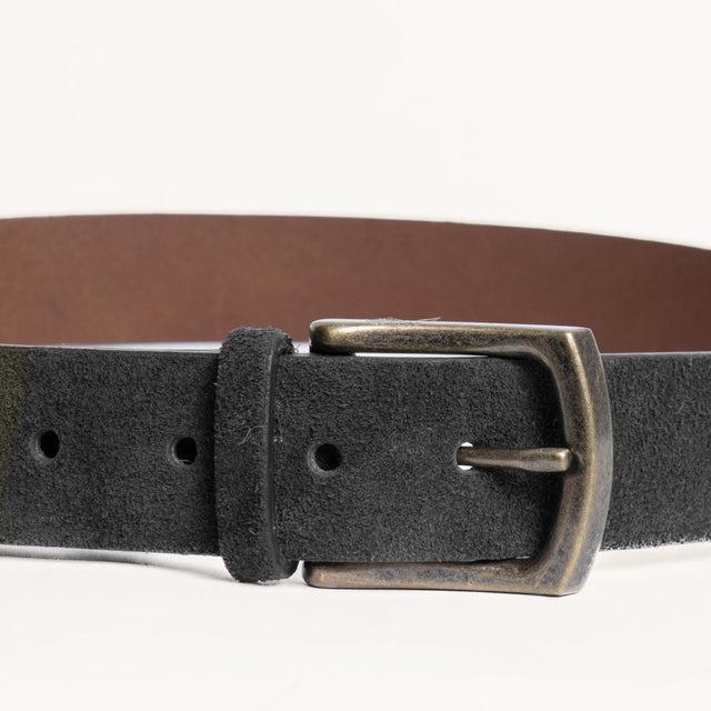 Zeroassoluto-Cintura scamosciata genuine leather high quality - grigio